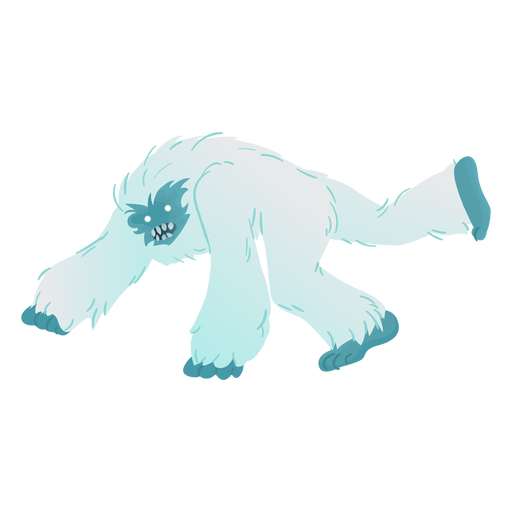 Hockende Yeti-Seitenansicht PNG-Design