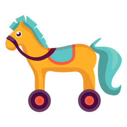 Lindo caballo con ruedas Diseño PNG