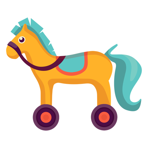 Süßes Pferd mit Rädern PNG-Design