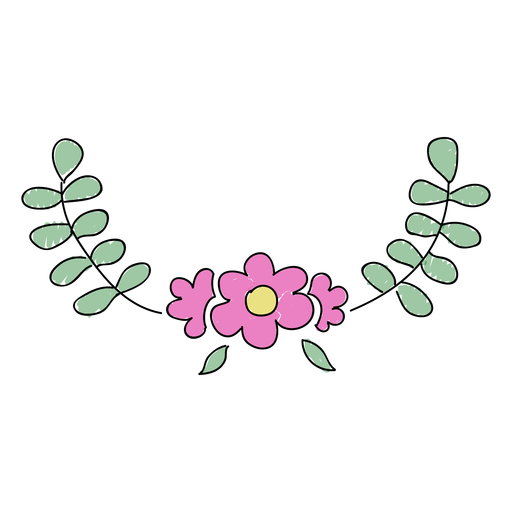 Cute ornament floral PNG Design