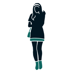 Cute retro girl PNG Design
