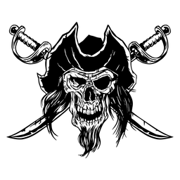 Crânio de pirata desenhado Transparent PNG