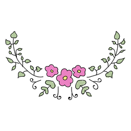 Design de ornamento floral Desenho PNG
