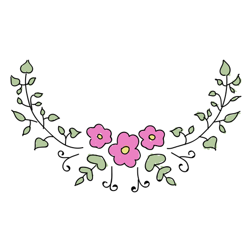 Diseño de adornos florales Diseño PNG