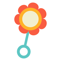 Flower rattle flat PNG Design