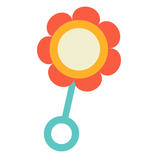 Blumenrassel flach PNG-Design