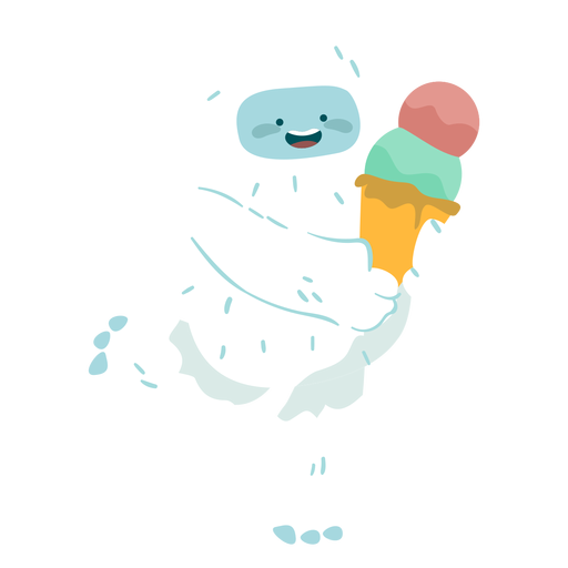 Feliz helado de yeti Diseño PNG