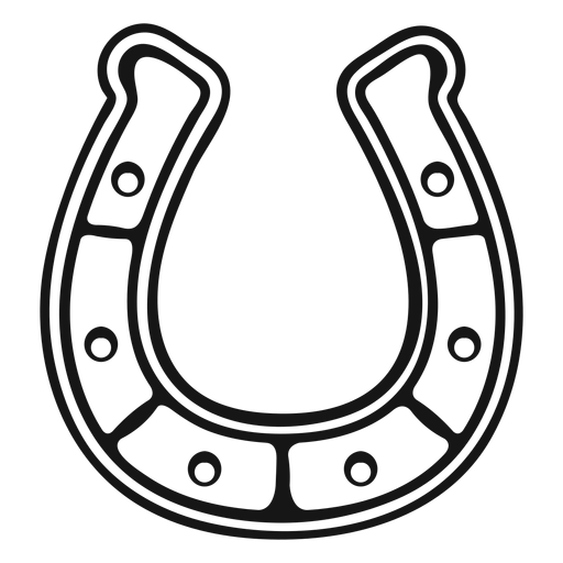Horseshoe vintage cowboy stroke PNG Design