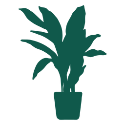 Silueta de planta frondosa Diseño PNG