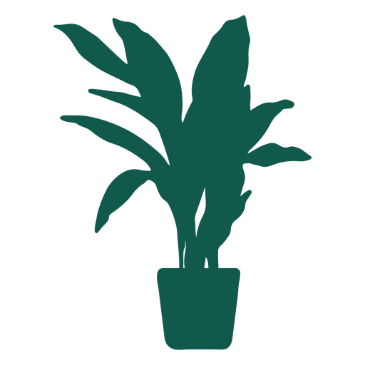 Silueta de planta frondosa Diseño PNG