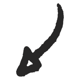 Left going down arrow PNG Design