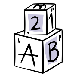 Letter blocks stroke PNG Design