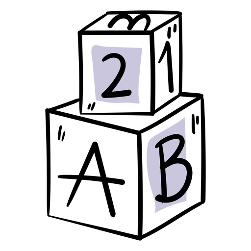 Traço de blocos de letras Desenho PNG