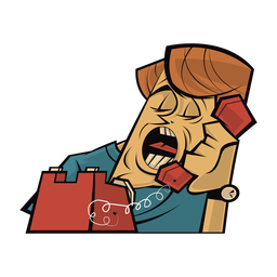 Homem falando ao telefone Desenho PNG