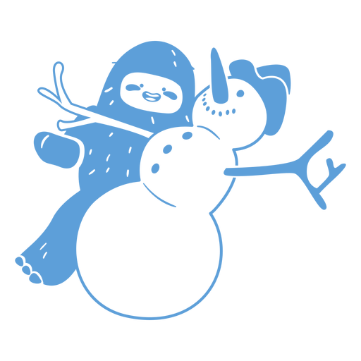 Playing with snowman yeti PNG Design