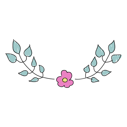 Hübsche Blumenverzierung PNG-Design