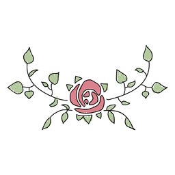 Quirky floral ornament PNG Design