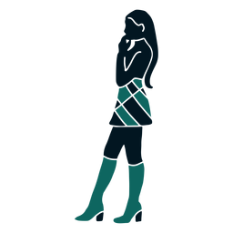 Lado de garota retrô Desenho PNG