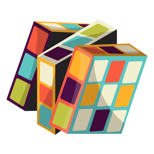 Ilustración de cubo de rubik Diseño PNG