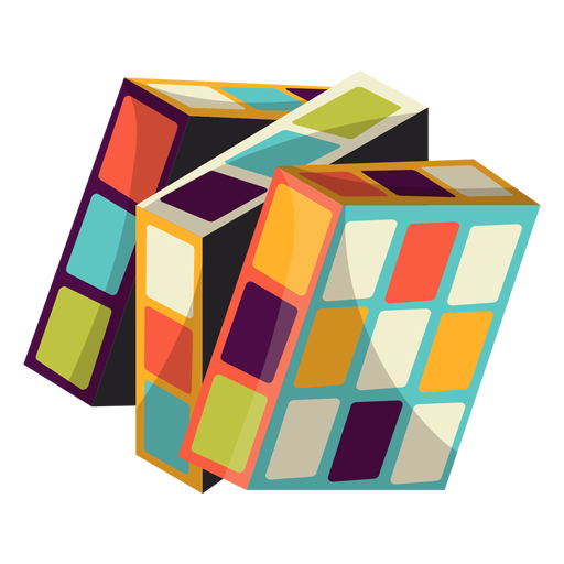 Rubiks cube illustration PNG Design