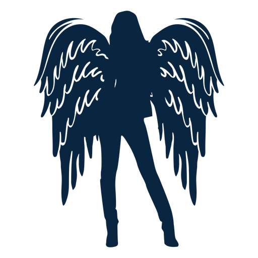 Ilustração vetorial de silhueta de garota de anime de anjo