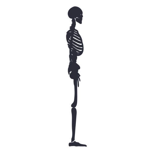 Side view skeleton silhouette PNG Design