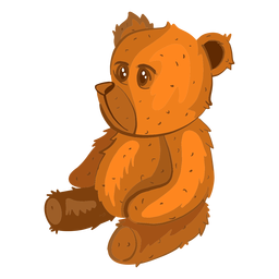 Ilustración de oso de peluche lateral Diseño PNG