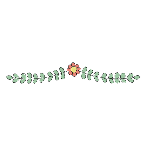 Einfache Blumenverzierung PNG-Design