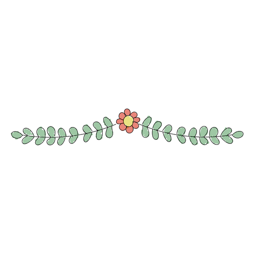 Simple floral ornament PNG Design