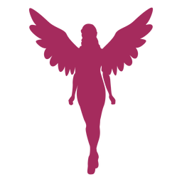 Silueta de ángel de pie Diseño PNG