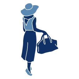 Silhueta elegante de turista Desenho PNG