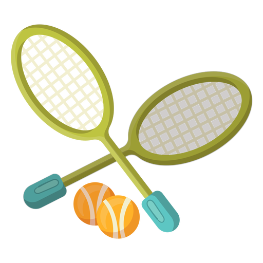 Pelotas y raqueta de tenis Diseño PNG