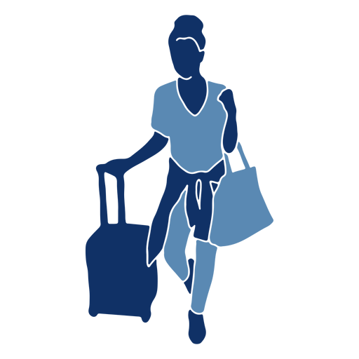 Tourist with bags silhouette PNG Design