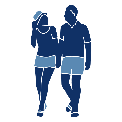 Tourists couple silhouette PNG Design