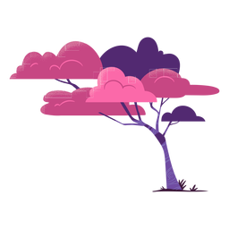 Safari de árboles colorido Diseño PNG