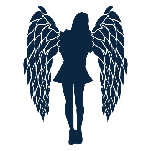 conjunto do silhuetas do animê meninas com asas anjos, feiticeiras.  25944112 Vetor no Vecteezy