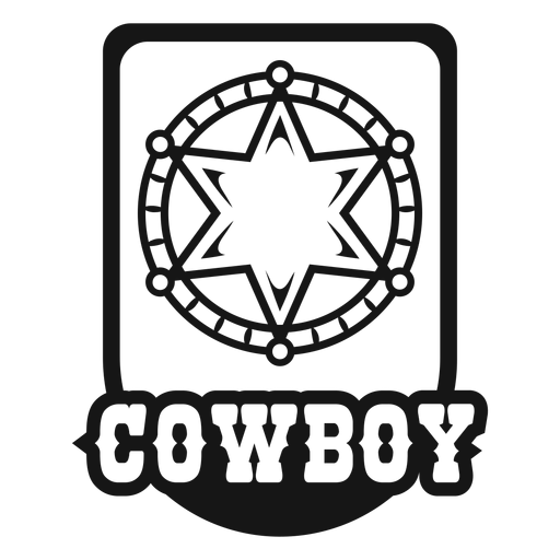Vintage cowboy badge PNG Design