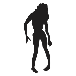 Silueta de mujer zombie Diseño PNG