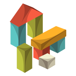 Wooden blocks illustration PNG Design