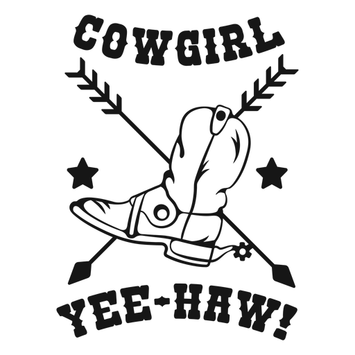 Yee haw Cowgirl Abzeichen PNG-Design