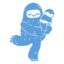 Yeti helado feliz Diseño PNG
