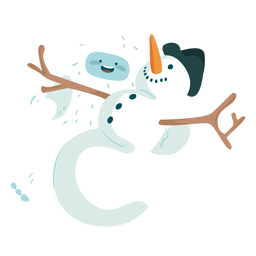 Yeti brincando com o boneco de neve Desenho PNG