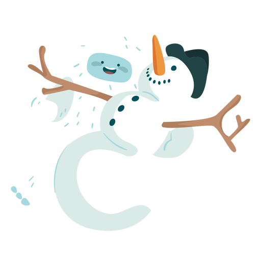 Yeti brincando com o boneco de neve Desenho PNG