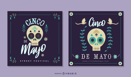 Pacote de estandartes do cinco de Mayo