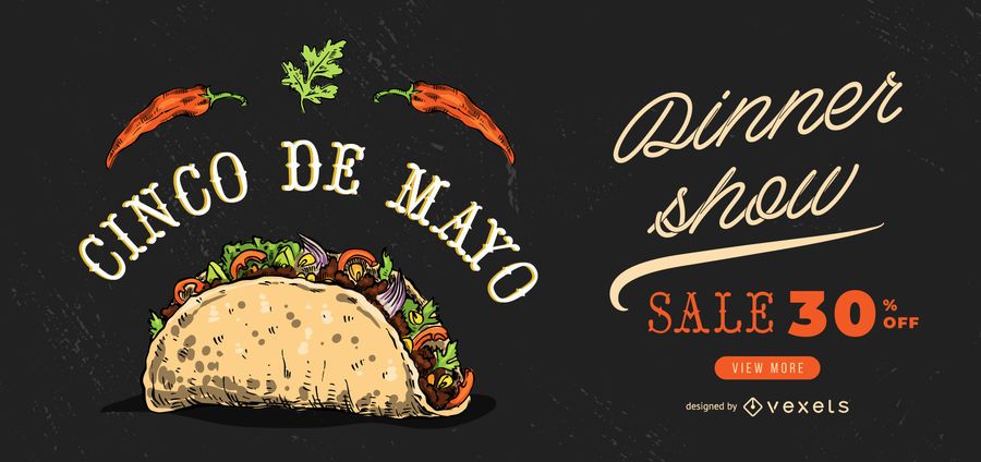 Diseño de banner de paisaje del Cinco de Mayo Diseño de banner de paisaje del Cinco de Mayo