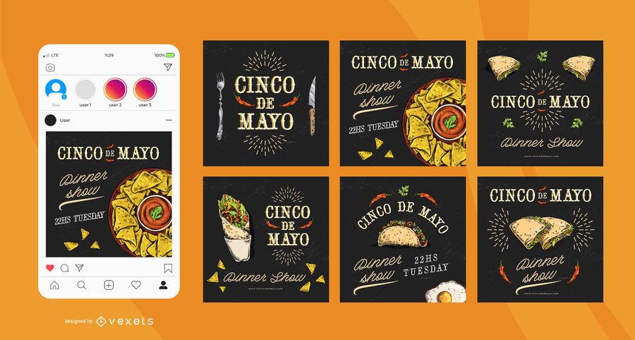 Paquete de publicaciones sociales de la Plaza del Cinco de Mayo Paquete de publicaciones sociales de la Plaza del Cinco de Mayo