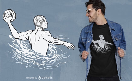 Water Polo Player T-shirt Design