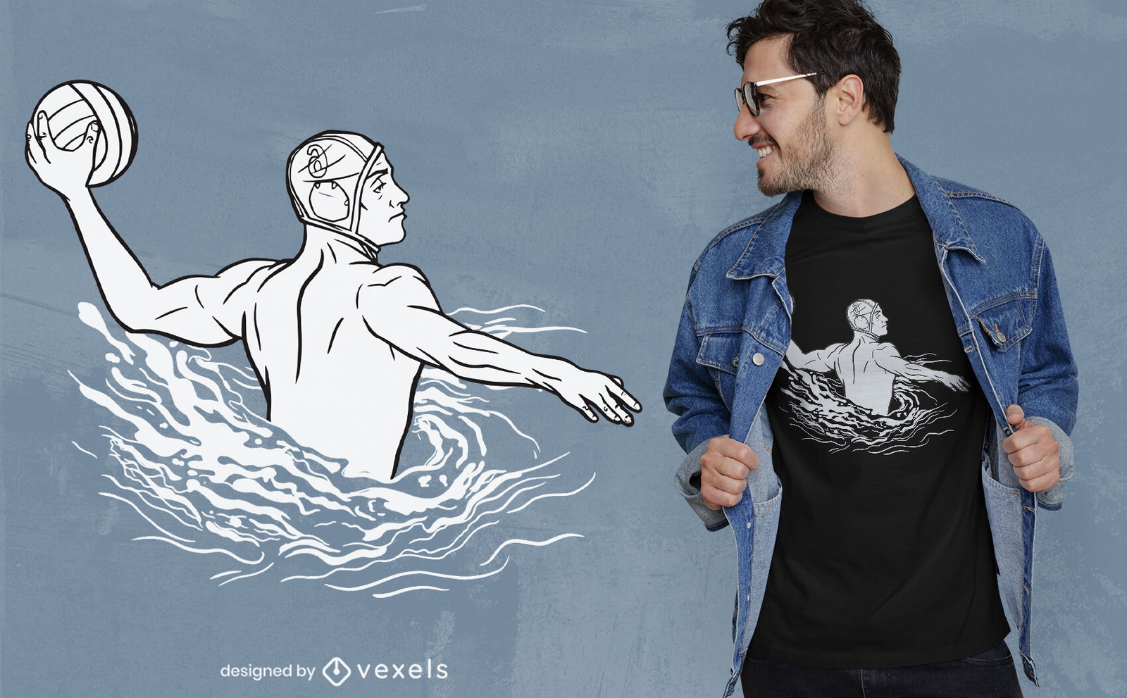 Diseño de camiseta de jugador de waterpolo