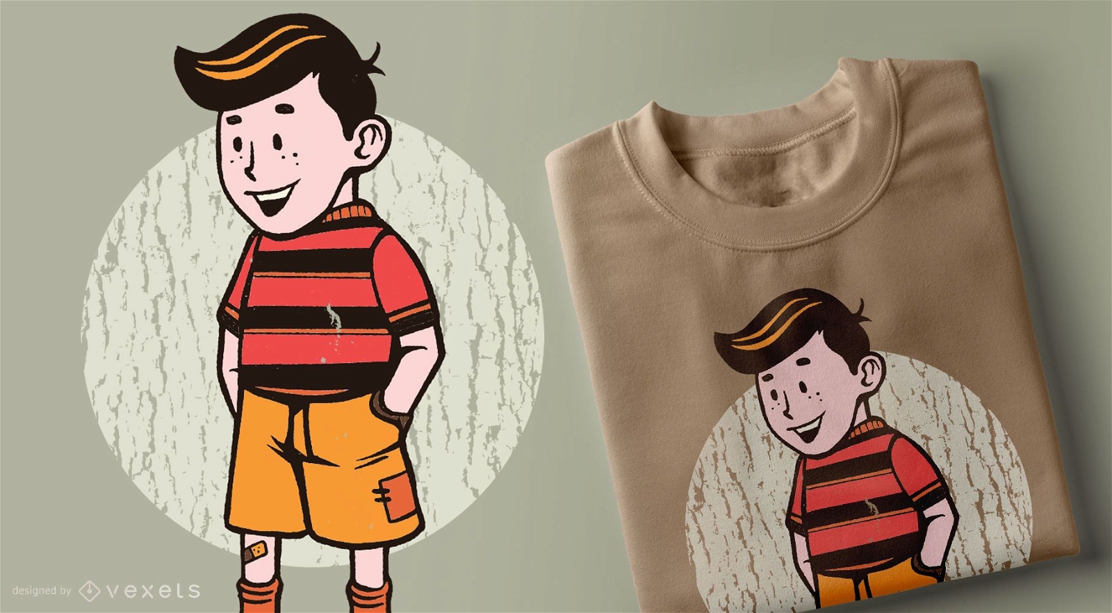 Diseño de camiseta Vintage Boy Cartoon