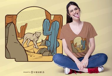 Design de camisetas do Desert Mountain Lion